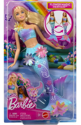 Muñeca De Sirena Mágica De Flores Barbie Con Funciónes