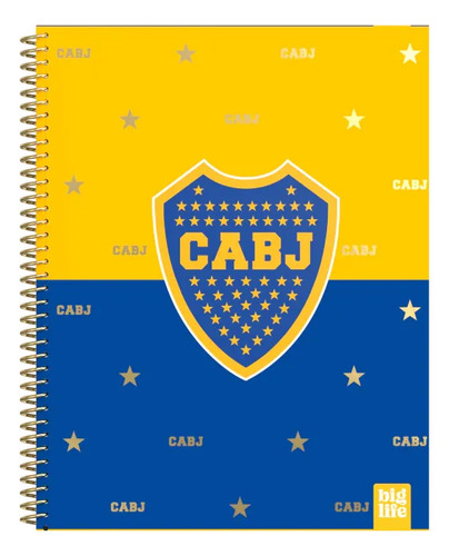 Cuaderno Espiralado Grande Tapa Dura Boca Deluxe 21x27 Cuad Azul