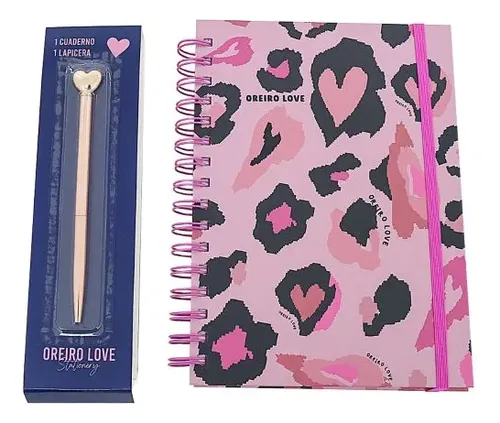 Cuaderno Lapicera Stationery Set Oreiro Love 31476 Rosa
