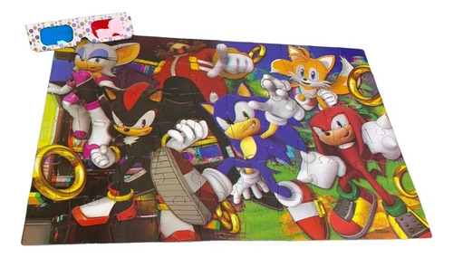Puzzle 3d Anteojos Rompecabezas 60 Piezas Sonic Tapimovil Puzzle 3d Anteojos Rompecabezas 60 Piezas Sonic Tapimovil - Imagen 3