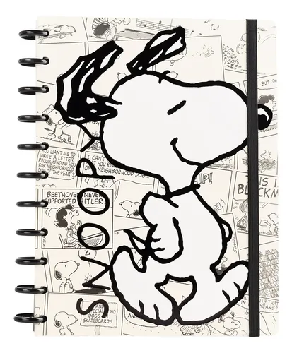 Cuaderno Con Sistemas De Discos Snoopy Carta Mooving Loop Blanco