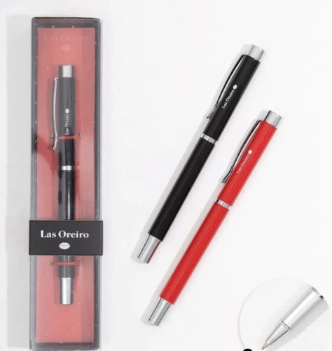 Lapicera Las Oreiro 14cm Con Estuche Para Regalo Negro