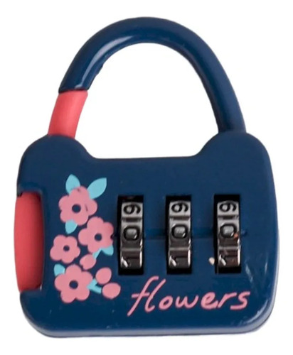Candado Blooming Season Combinacion Happy Bits Talbot Azul