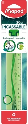 Regla Maped Irrompible 20 Cm Verde Claro