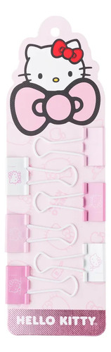 Binder Clips 25mm X6 Unidadaes Maw Hello Kitty Mooving Rosa