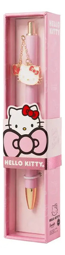 Boligrafo Hello Kitty Cuerpo Metálico Estuche Regalo Mooving Rosa Claro Azul