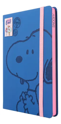 Cuaderno Cosido Snoopy Mooving Notes A5 Tapa Dura Rayado Azul