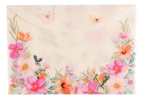 Sobre Con Boton A4 Garden Mooving Crema Garden