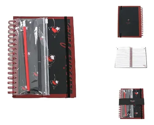 Stationary Set Oreiro Love Cuaderno A5 Utiles Negro