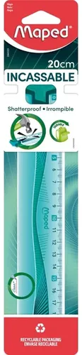 Regla Maped Irrompible 20 Cm Azul Claro