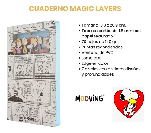 Cuaderno Snoopy Magic Layers Tapa Dura Rayado Maw Mooving Snoopy Cuaderno Snoopy Magic Layers Tapa Dura Rayado Maw Mooving Snoopy - Imagen 2