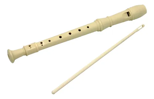 Flauta Dulce Ibi Craft Escolar B Plástico Estuche Y Varilla Beige