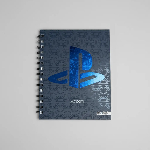Cuaderno Mooving Playstation 16x21 Espiral Tapa Dura 80h Azul