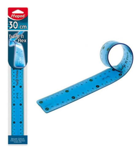 Regla Maped Twist Irrompible Flexible 20 Cm Varios Colores Celeste