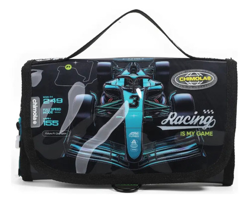 Cartuchera Desplegable Racing Car Chimola Formula 1 Negro Racing Car