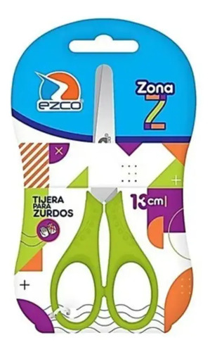 Tijera Escolar Para Zurdos Ezco 13 Cm Redonda Acero Inox