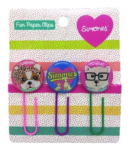 Clips Metálicos Mooving Simones Rosa 50mm Pack X3 Rosa