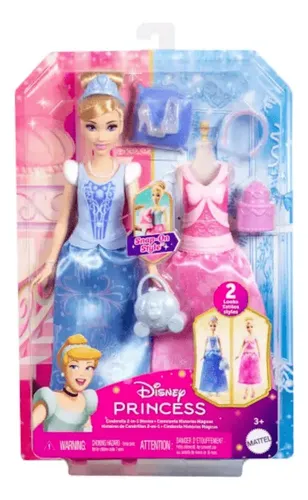 Mattel Disney Princesas Cenicienta 2 En 1 Multicolor