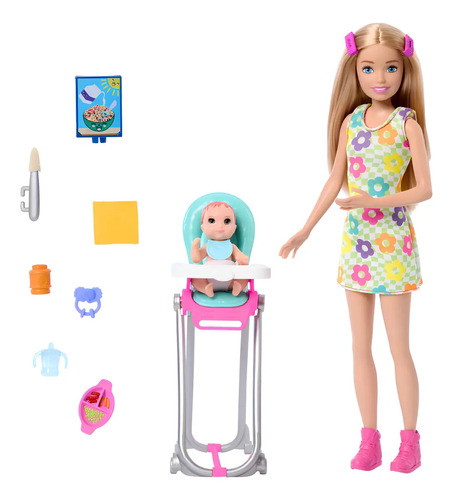 Barbie Set De Juego Skipper Hora Del Desayuno Con Bebé Color Multicolor