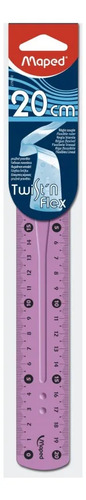 Regla Maped Twist Irrompible Flexible 20 Cm Varios Colores Rosa