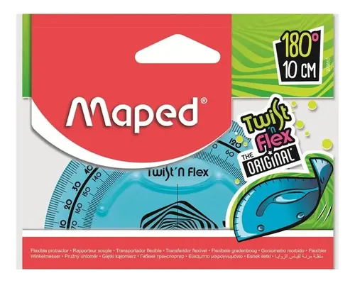 Transportador Flex Maped Twist N Flex 10 Cm 180° Celeste