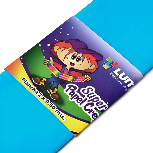 Papel Crepe Colores Paquete X 10 Unidades Color Celeste Liso Celeste Liso