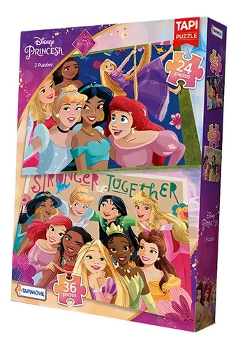 Puzzle X2 Rompecabezas Disney Princesas 24 Y 36 Piezas