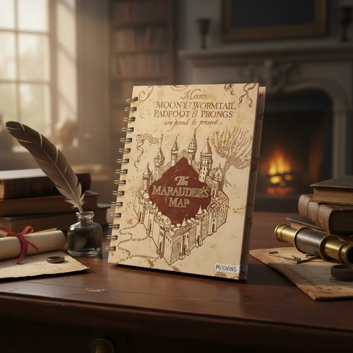 Cuaderno 16x21 80 Hj Raya Tapa Dura A5 Harry Potter Mooving Beige