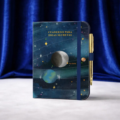 Cuaderno A5 Planetas Ceremonias De Magas Fera La Luna Azul Azul Oscuro