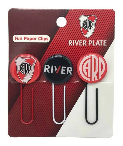 Fun Paper Clips Club Atlético River Plate Pack Carp X 3 Clip Rojo Blanco