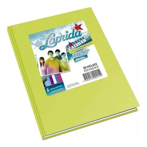 Cuaderno Tapa Dura Rayado 50 Hjs Laprida 16x21 Verde Manzana Verde Manzana