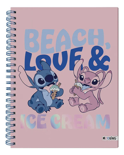 Cuaderno Universitario 21x29,7 A4 Stitch T/dura Mooving Rosa