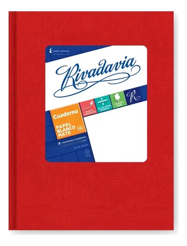 Cuaderno Rivadavia Rayado Tapa Cartón Araña Rojo 50 Hojas Rojo