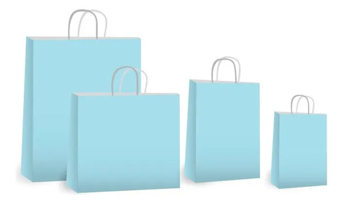 Bolsa Para Regalo Zafiro Lisa Pastel 41cm Pack X 6 Unidades Celeste Zafiro Pastel