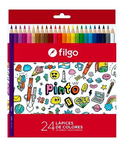 Lapiz Lapices Filgo Caja X 24 Colores Largos Color Multicolor