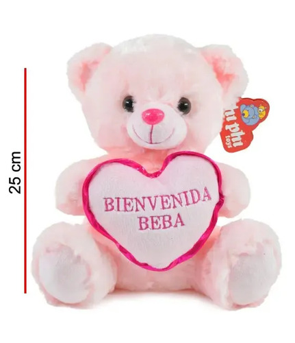 Oso Con Corazon De Peluche 25 Cm Phi Phi Toys 3916 Rosa Claro