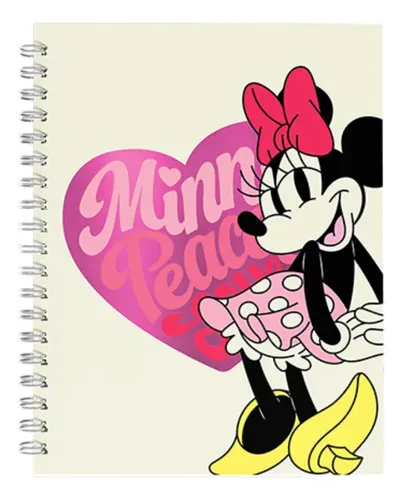 Cuaderno 16x21 80 Hojas Mooving A5 Minnie Mouse Espiral Blanco