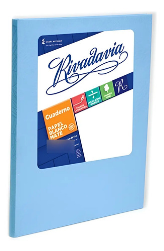 Cuaderno Rivadavia Rayado 16x21 Araña Celeste X50 Celeste