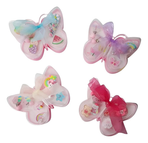 Set De Bijou Juliana Mariposa Anillos Aritos Hebilla Nena