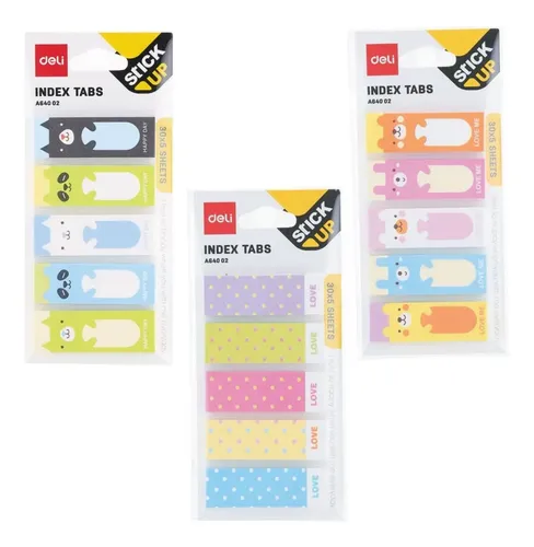 Set Notas Adhesivas Deli Fancy 5 Bloques 150 Hojas Coloridas