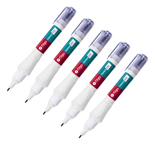 Corrector Líquido En Lápiz Filgo Punta Metálica 7ml X5 Agua