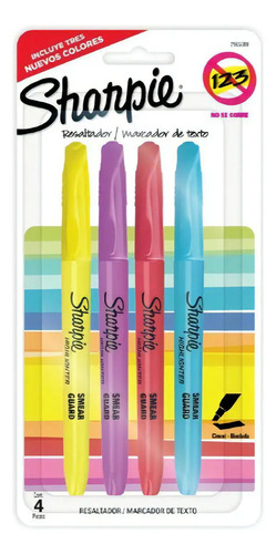 Resaltador Sharpie Pocket Fluo X4 Vibrante