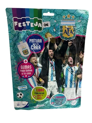 Set Festeja Con Afa Pintura Facial + Gemas Libro Para Pintar