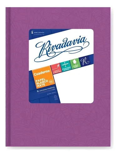 Cuaderno Rivadavia Rayado 16x21 Tapa Cartón Araña Rosa X50 Lila