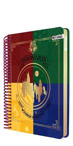 Cuaderno Con Espiral Harry Potter 1/2 Oficio Mooving Sticker Dorado