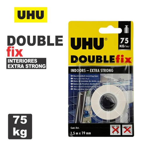 Adhesivo Uhu Double Fix Cinta Montaje Blanco