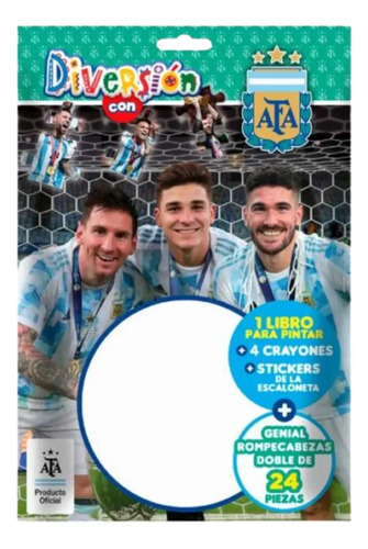 Libro Seleccion Argentina Con Crayones Stickers Y Puzzle
