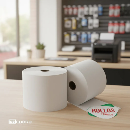 Rollo Térmico Medoro 44 Mm 50 Metros X 10 Unidades Blanco
