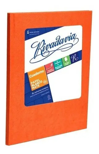 Cuaderno Rivadavia Rayado Tapa Cartón Araña Naranja 50 Hojas