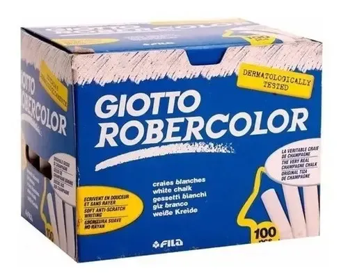 Tizas Giotto Robercolor Caja X 100 Unidades Blancas Blanco